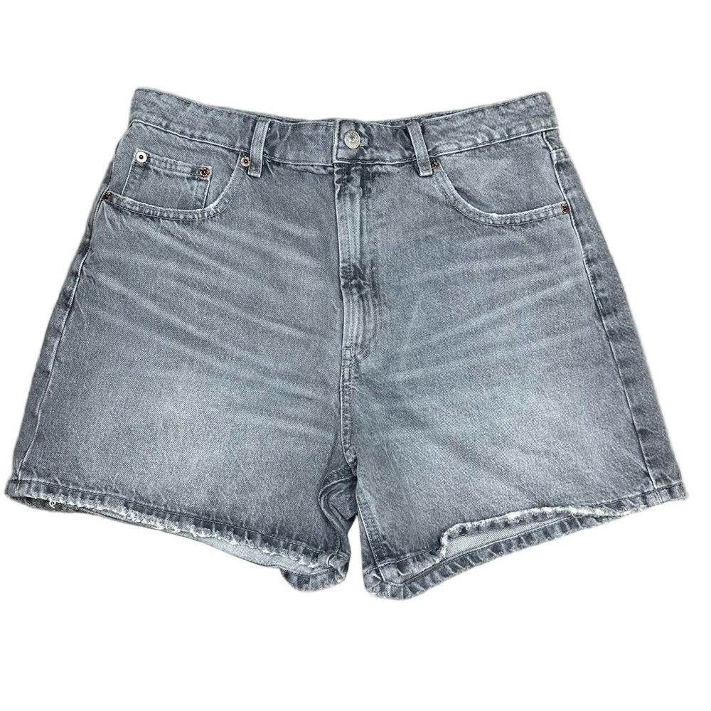 Zara Gray High Waist Denim Shorts Size 10